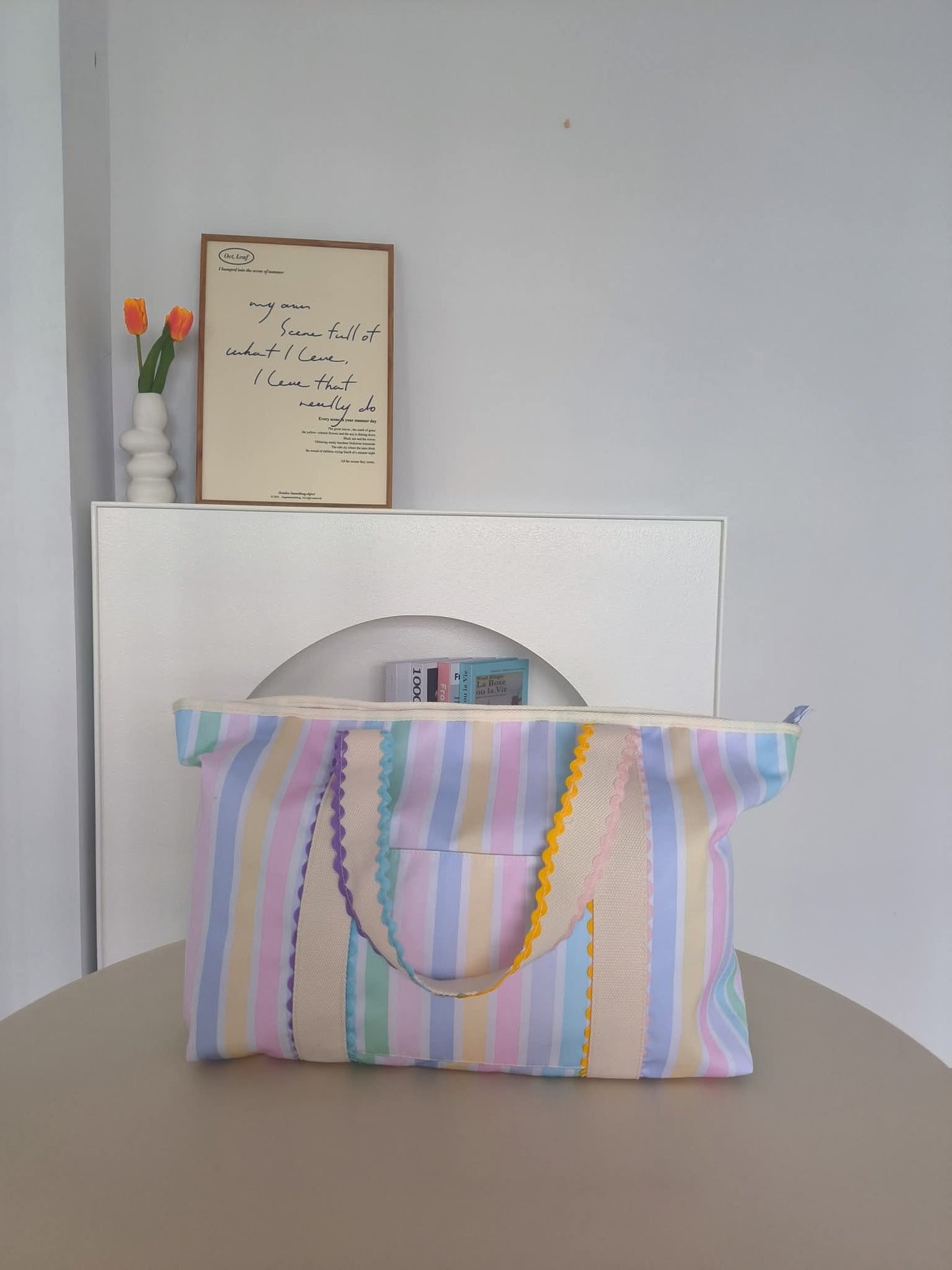 PRE-ORDER Canvas Tote Bag/Cosmetic Bag (Ric Rac Trim)