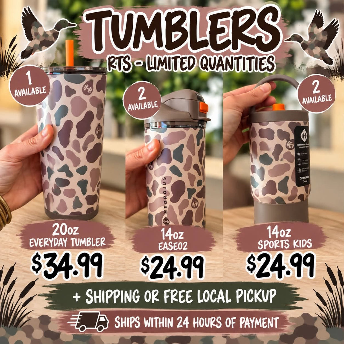 Camo 20 oz Everyday Tumbler | Ready to Ship